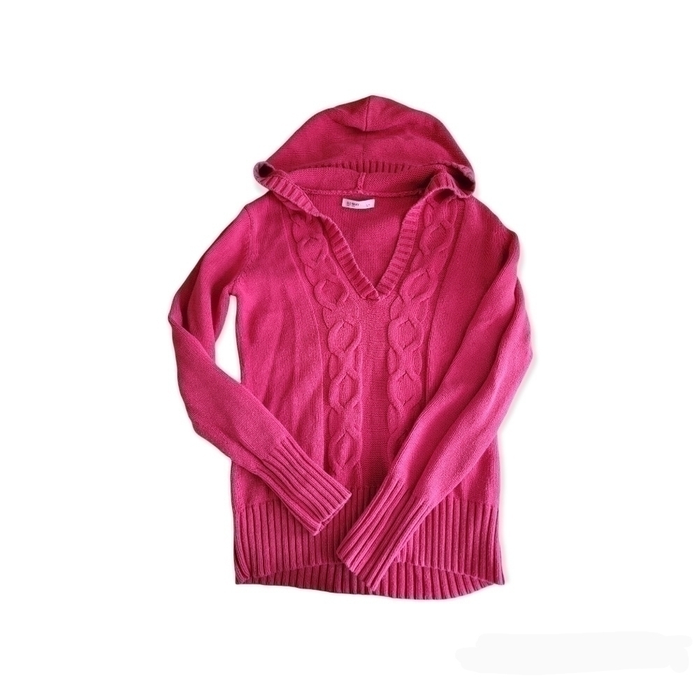 Old Navy Chunky Knit Pink Hoodie Sweater